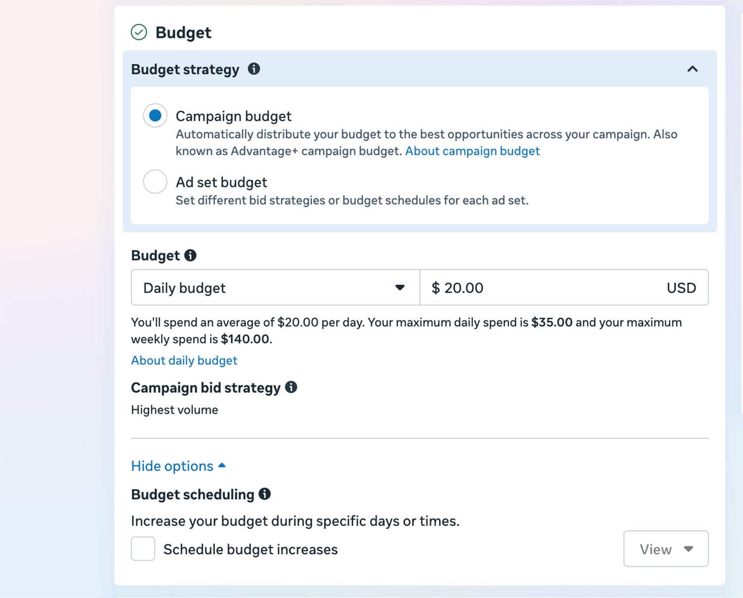 facebook ads for photographers how much to spend